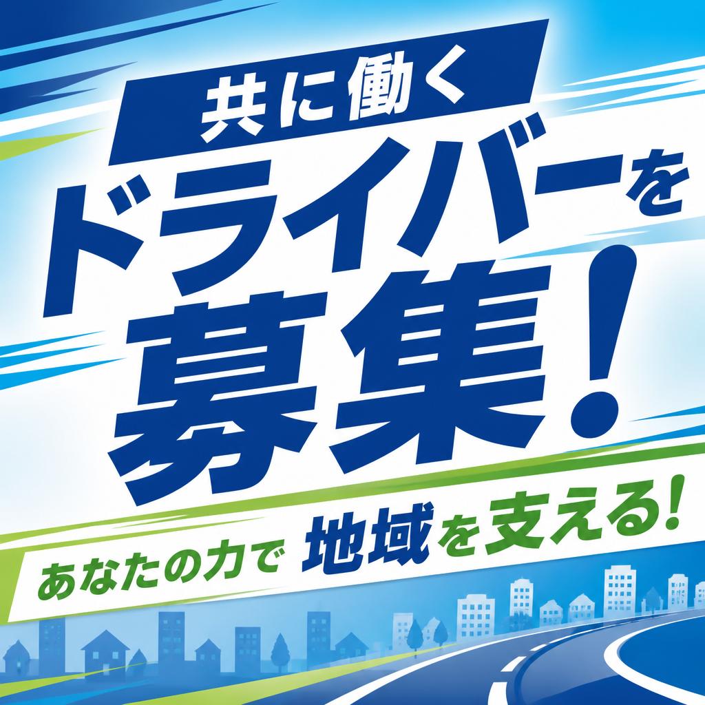 共に働くドライバーを募集！あなたの力で地域を支える！