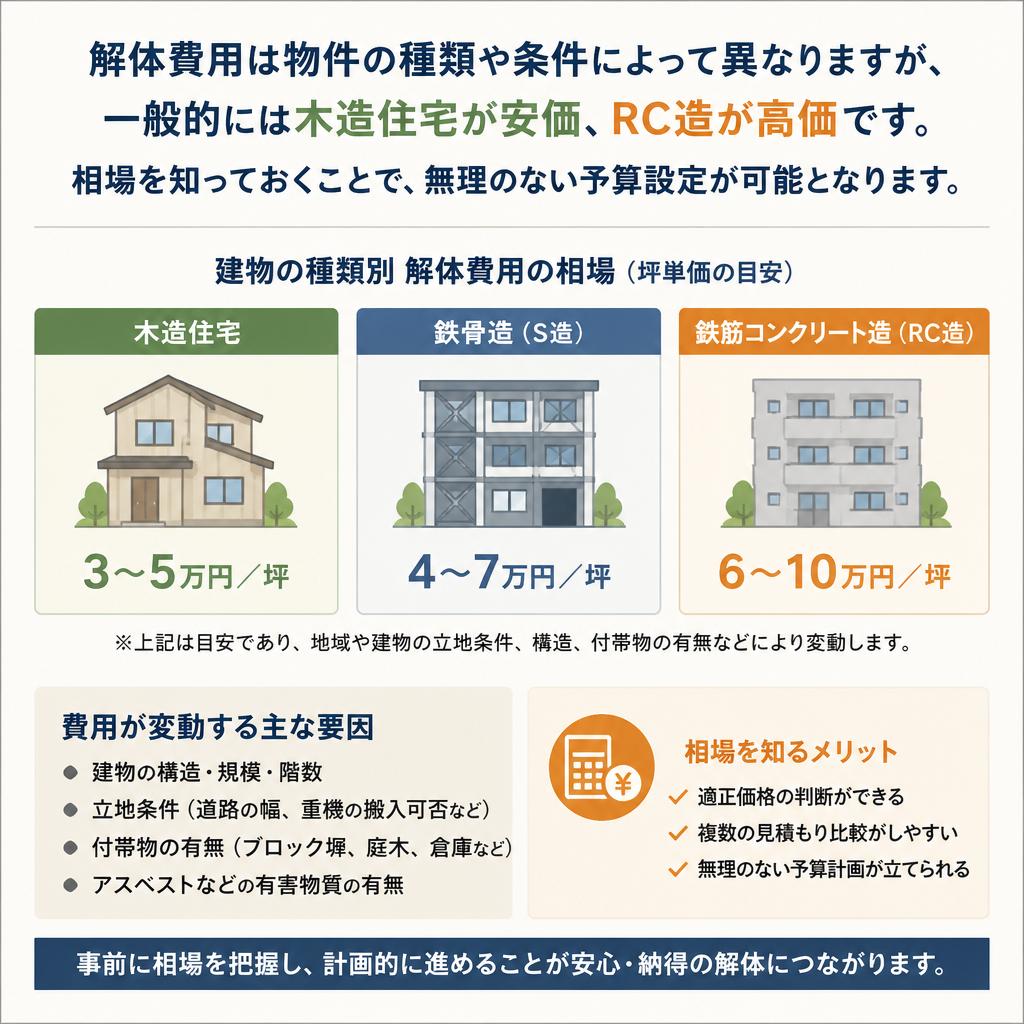 解体費用の相場を知ろう
