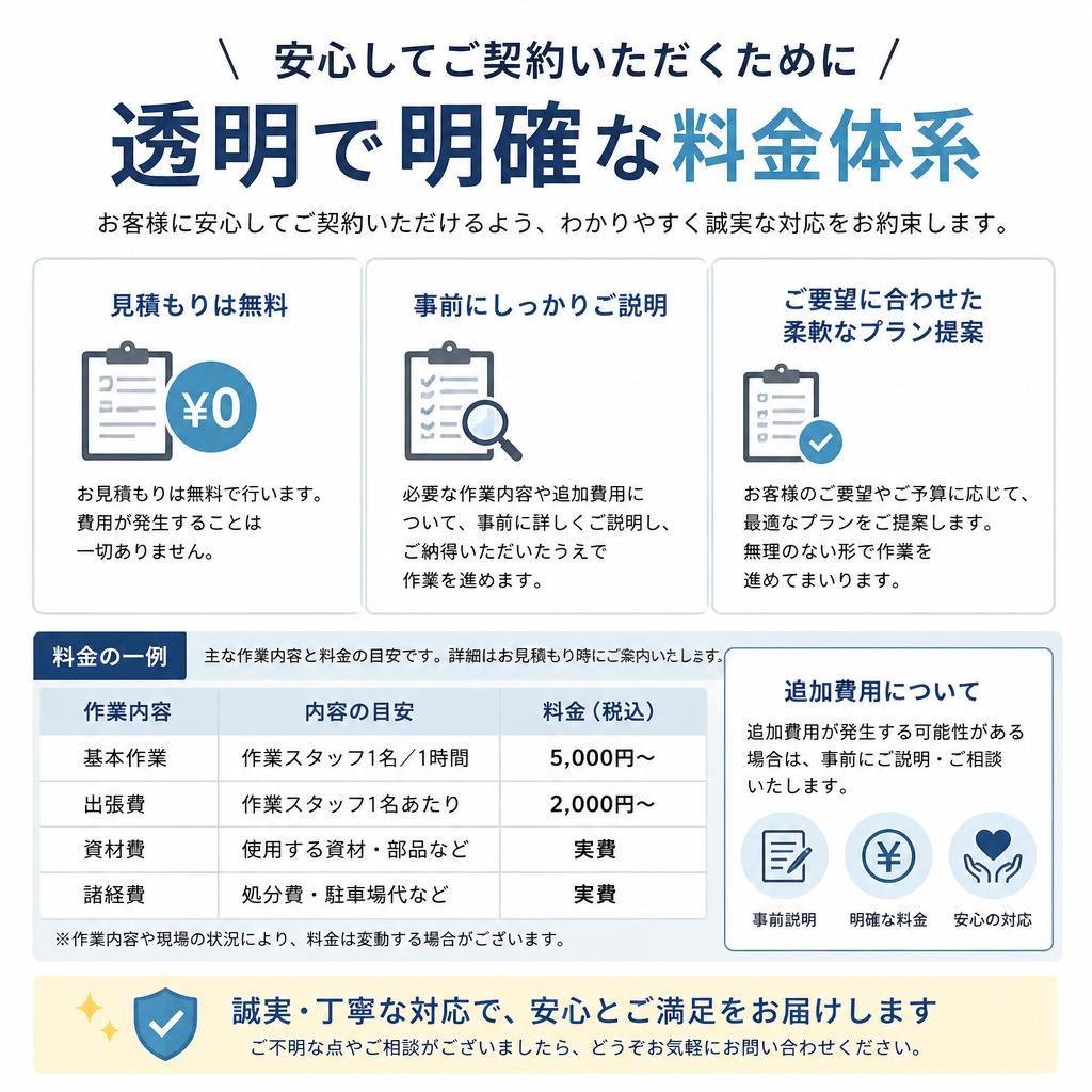 透明な料金体系と柔軟な対応