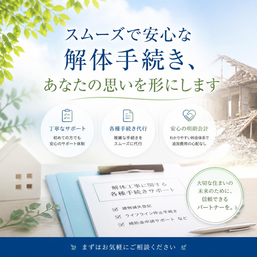 スムーズで安心な解体手続き、あなたの思いを形にします