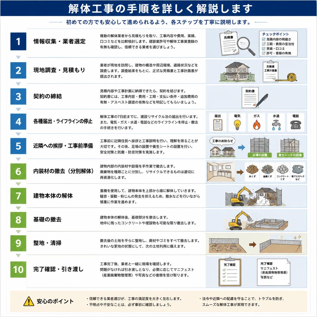 アパート解体手続きの流れ